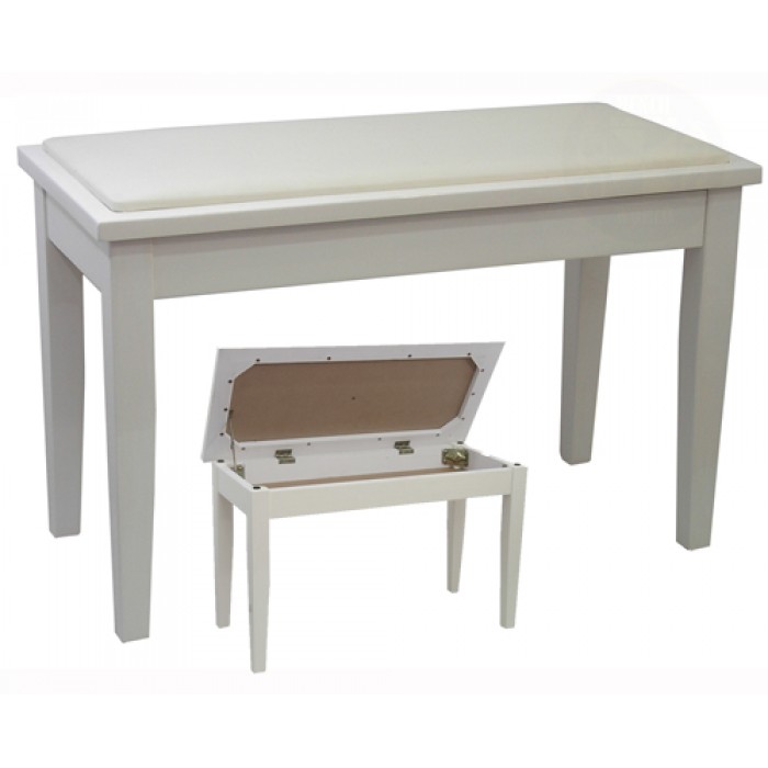 Minueta double piano stool polished white