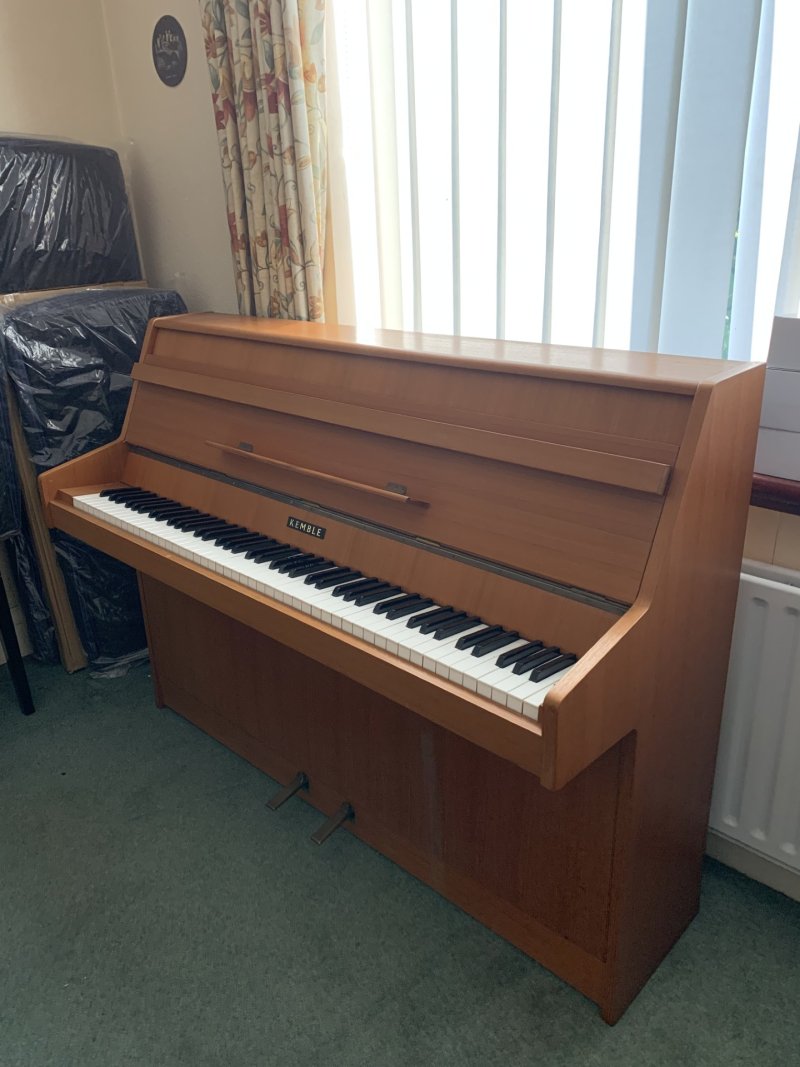Second hand Kemble upright in medium mahogany