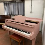 Zimmermann baby grand piano in pink
